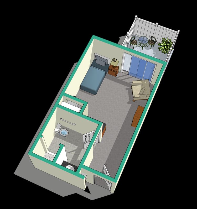 Large private studio floor plan