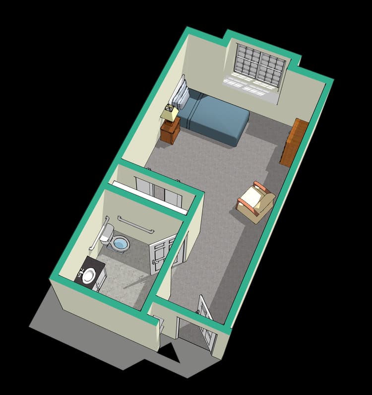 Standard private studio floor plan